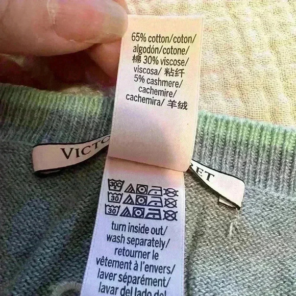 Victoria’s Secret Knit Grey Mint Boat Neck Jumper Sweater - XS - Picture 7 of 7